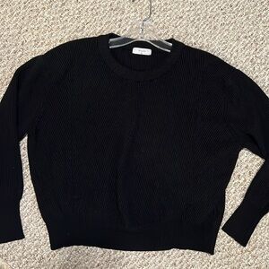 Elodie Black Sweater Size Large Ribbed Design